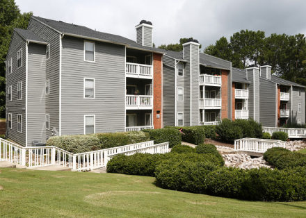 Apartment building exterior facade