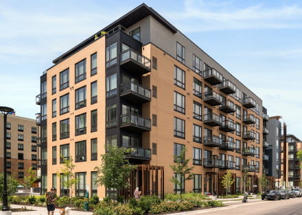 Apartment building exterior facade