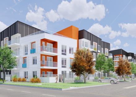 Exterior apartment building rendering