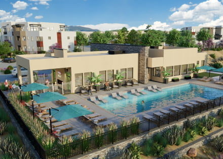 Rendering of exterior pool area