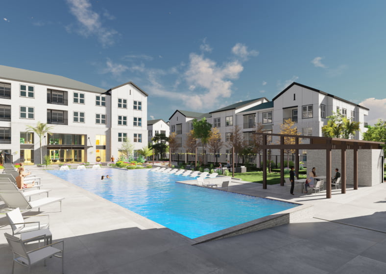 rendering of exterior pool area