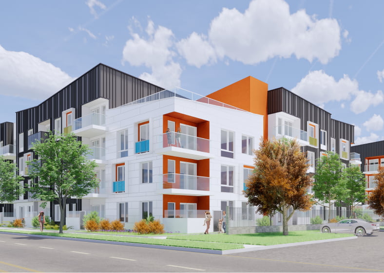 Exterior apartment building rendering