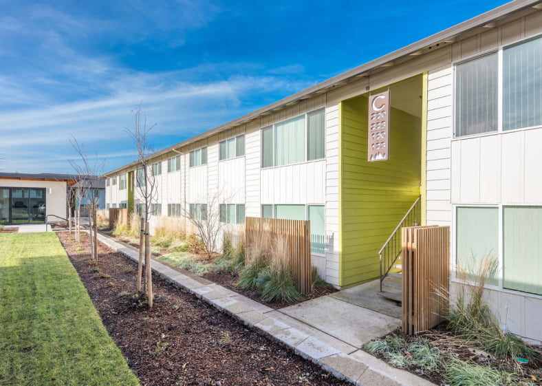 The Groves exterior facade of apartment building