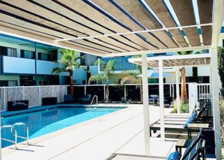 Pool area at Atrium apartments