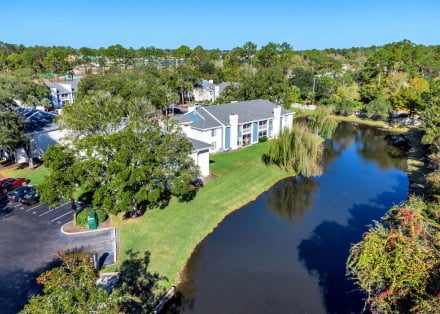 Aerial view of apartment complex