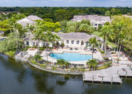 Apartment complex aerial view