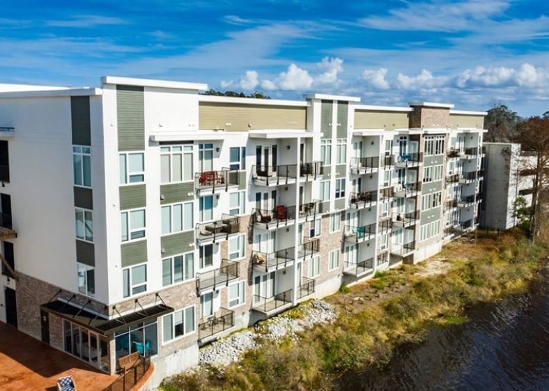 Apartment building aerial view